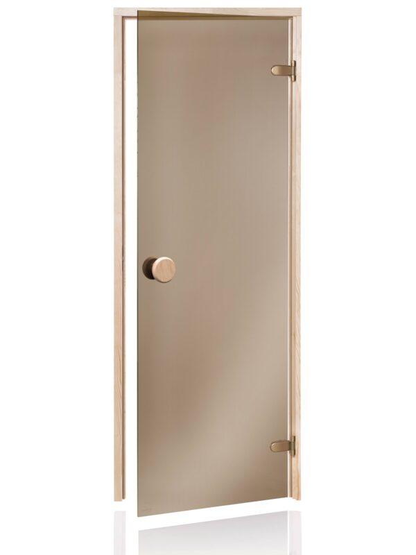 Drzwi do sauny Andres Raiser-68 brązowa szyba ościeżnica osikowa 7x19