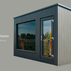 Nowoczesna Sauna Ogrodowa z Przedsionkiem | Model Antracyt |
