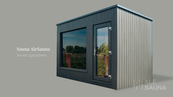 Nowoczesna Sauna Ogrodowa z Przedsionkiem | Model Antracyt |
